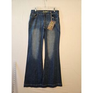 Spoon Jeans Womens Size 13 Dark Wash Flare Leg Stretch Denim Blue 169543 NEW